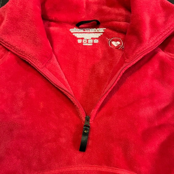 Obermeyer Pink Quarter Zip Long Sleeve Fleece Top | Women's M - Picture 2 of 6